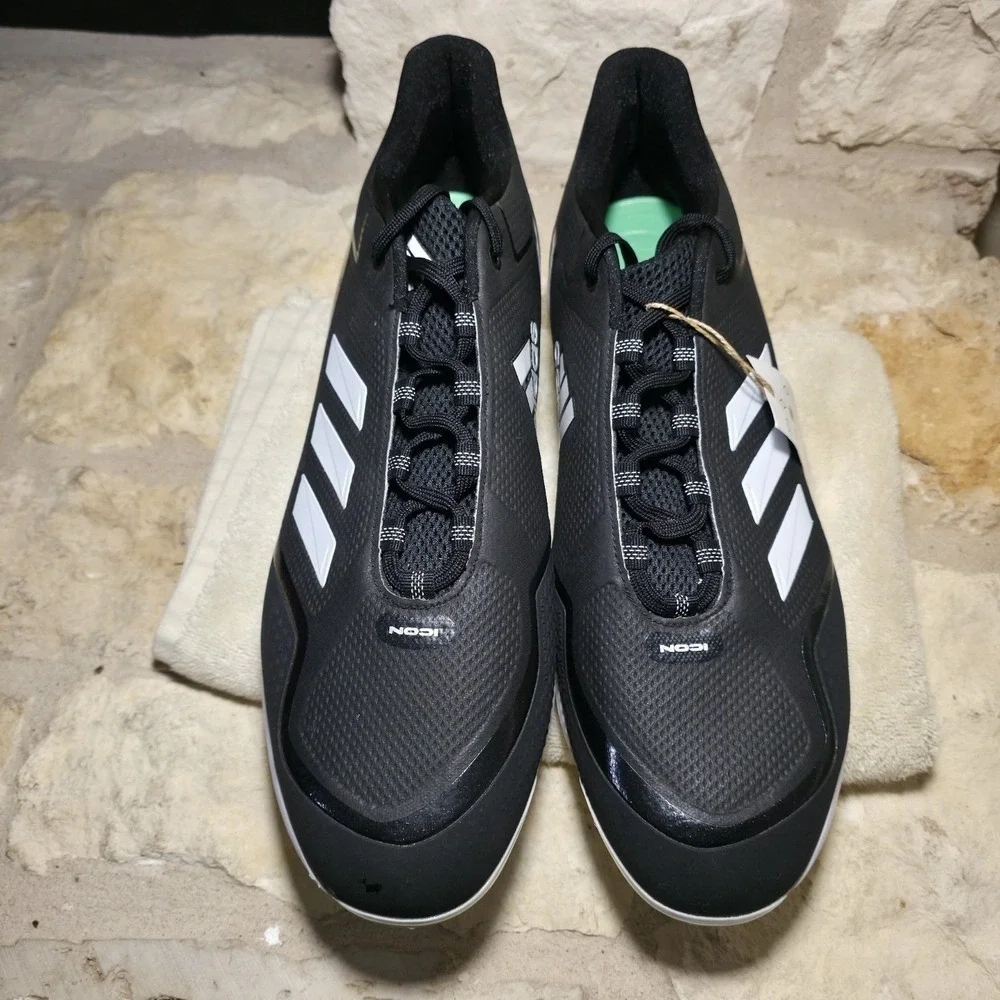 Adidas Metal Baseball Cleats FZ1559 Men's Size 17 Icon 7 Black/White